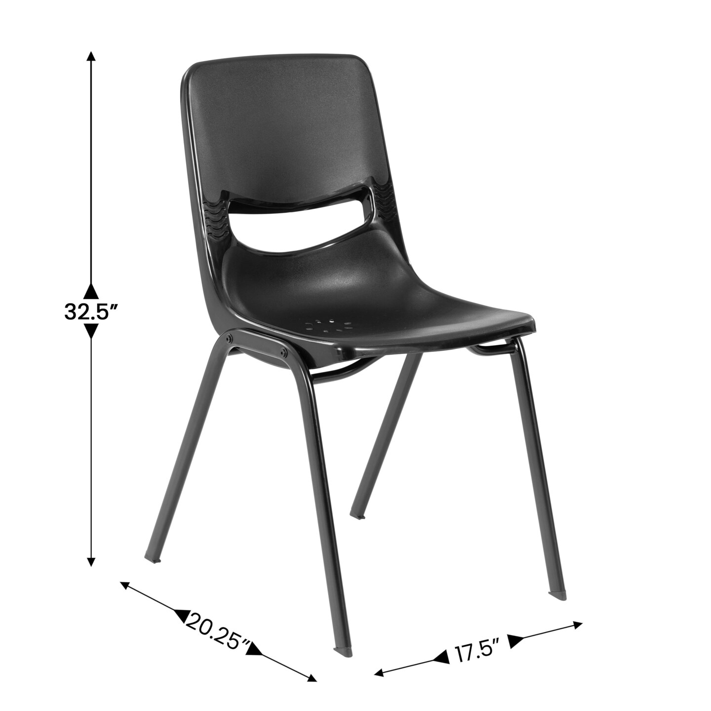 Emma and Oliver Jacobs Desk/Chair Set with Metal Open Front Storage Box, Desktop, Metal Frame and Stackable Flex Comfort Classroom Chair