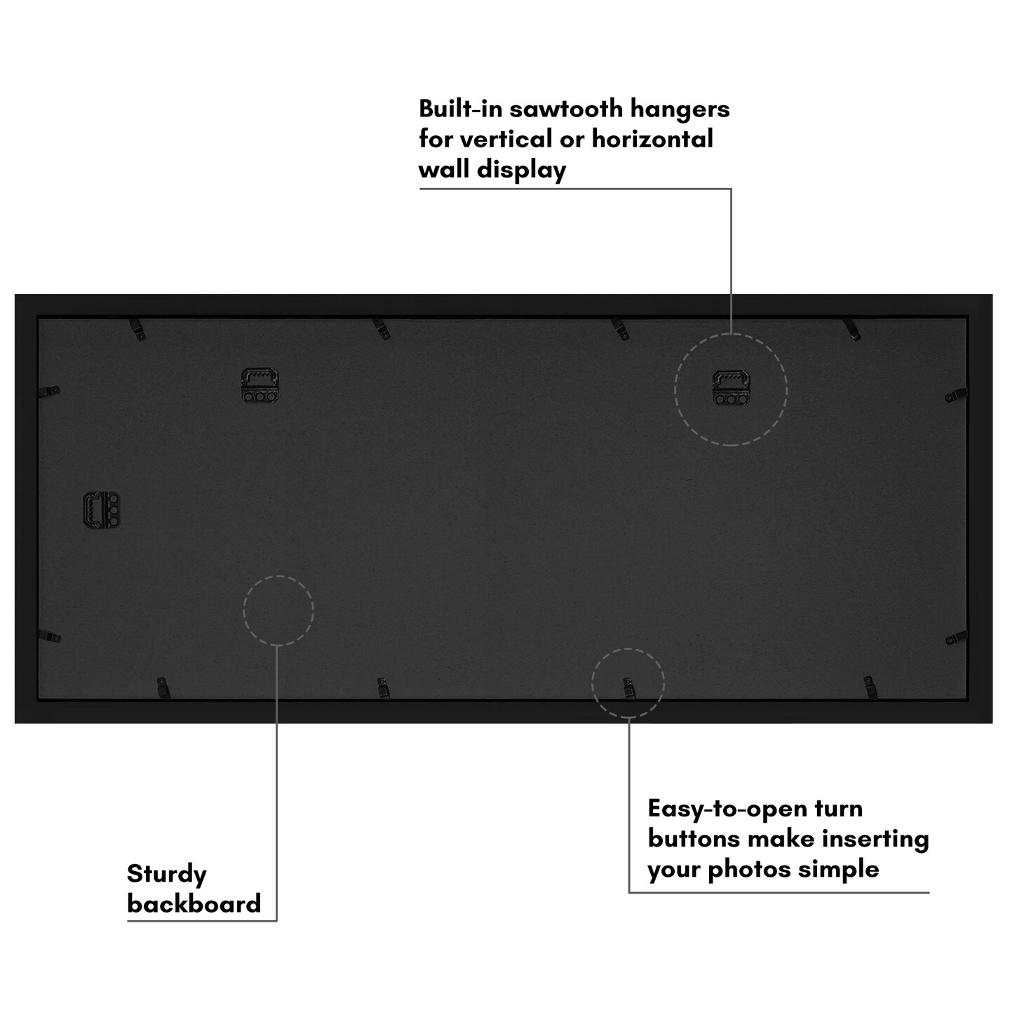 Americanflat 12x30 Collage Picture Frame - Fits One 8x10 Photo and Eight 4x6 Photos or One 12x30 Photo