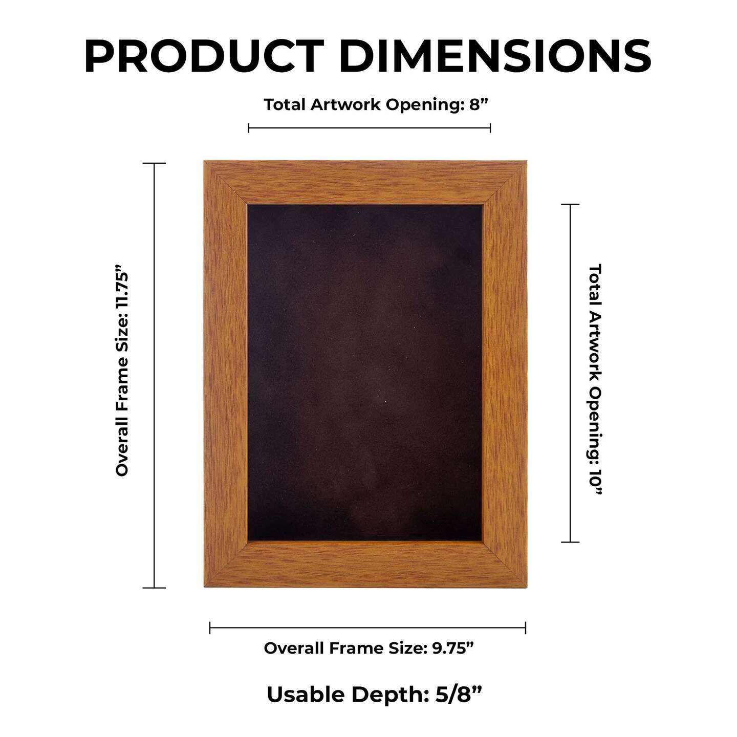 Warm Honey Brown Wood Shadow Box Frame with Acrylic Front - Brown Suede Backing, 30 Sizes