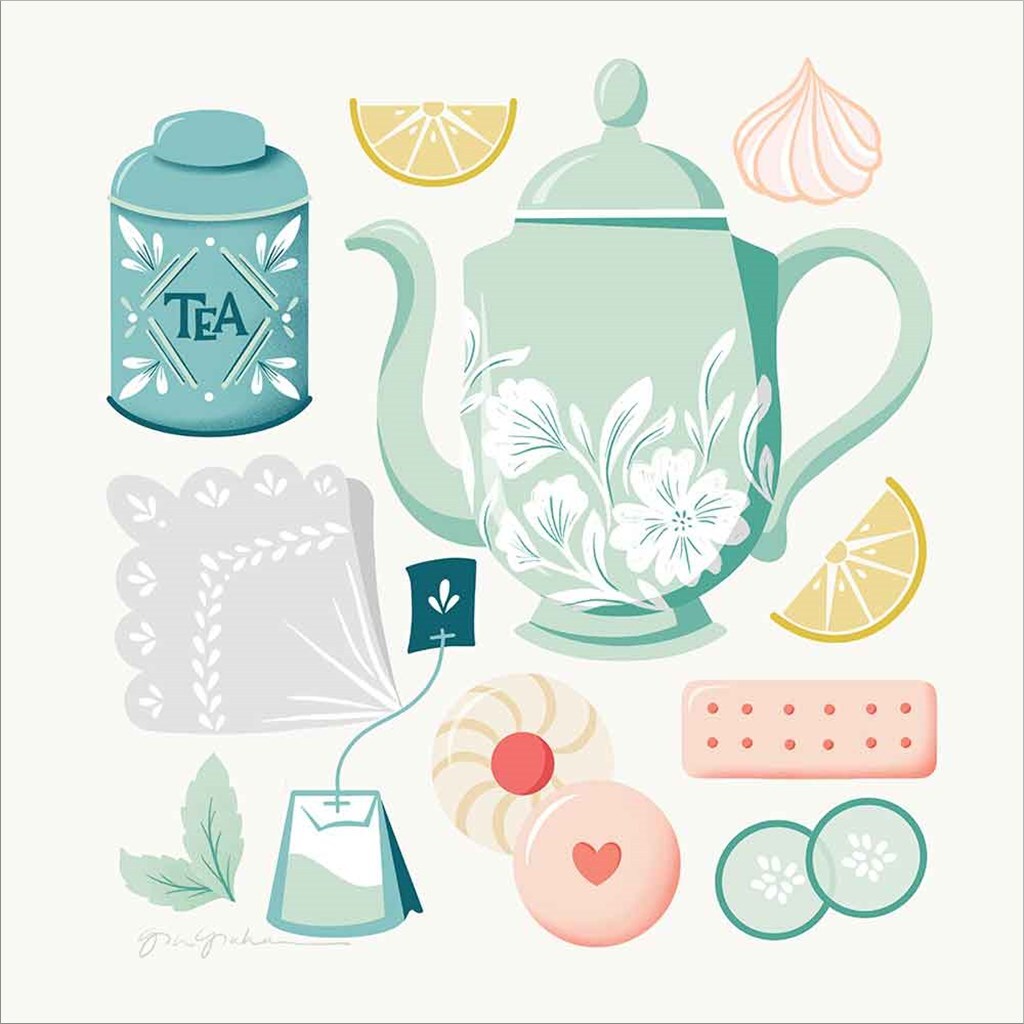 Tea Time IV by Gia Graham 12&#x22; x 12&#x22; Canvas Wall Art