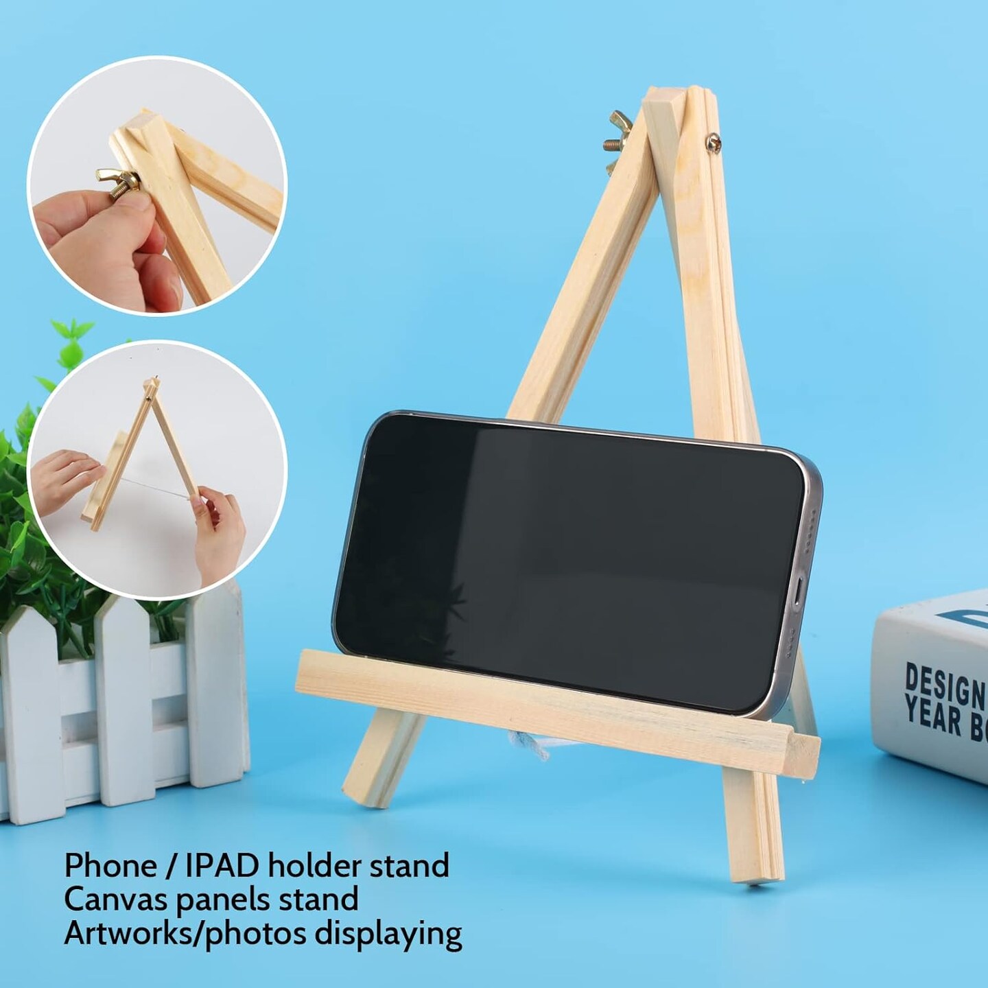 12PCS Wood Easels, 9 Inch Tabletop Easels, Art Craft Painting Easel Stand for Artists, Adults, and Students