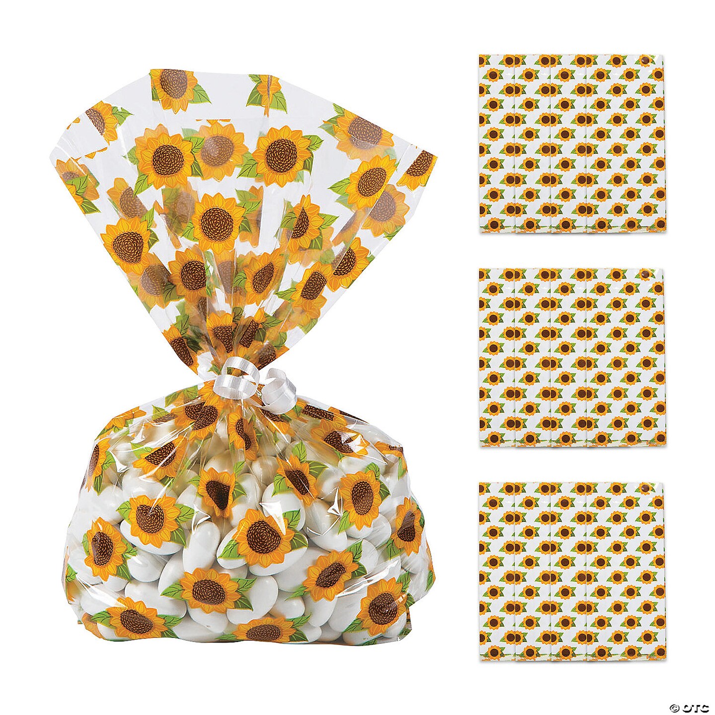 5&#x22; x 11 1/2&#x22; Sunflower Cellophane Treat Bags - 12 Pc.