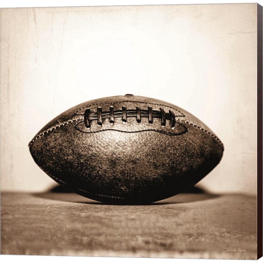 Vintage Football by Jennifer Rigsby 12" x 12" Canvas Wall Art