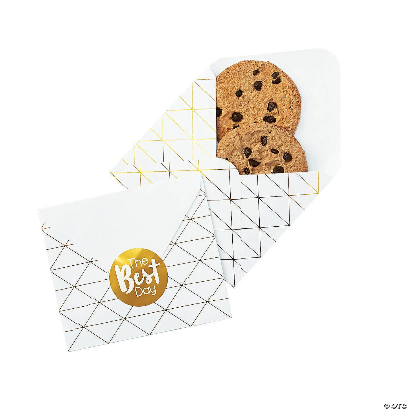 Gold Foil Envelope Treat Bags with Stickers Bulk 50 Pc