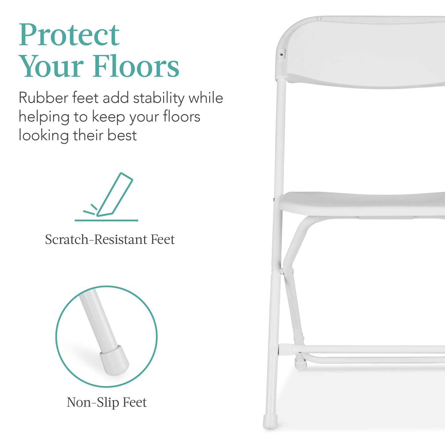 Best Choice Products Set of 4 Folding Stacking Plastic Chairs w/ Non-Slip Feet, 350lb Capacity