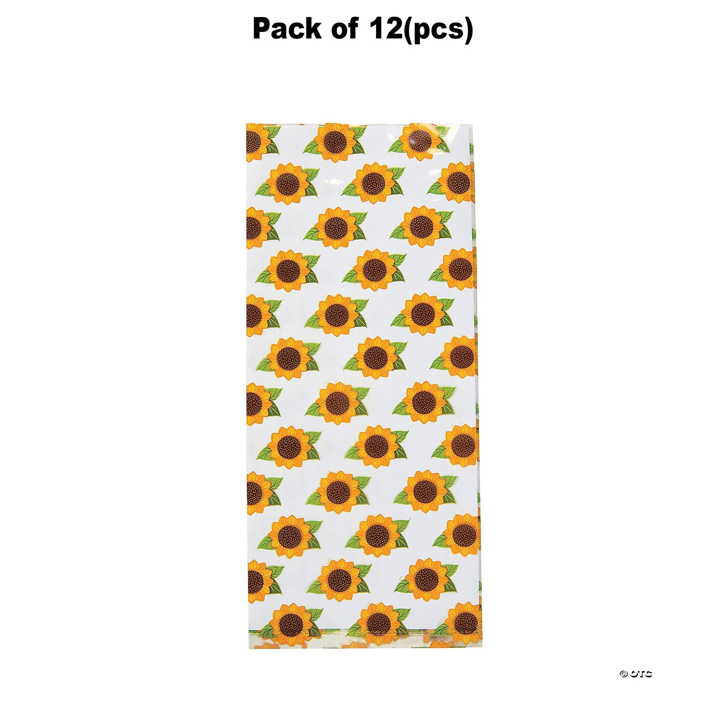 5&#x22; x 11 1/2&#x22; Sunflower Cellophane Treat Bags - 12 Pc.