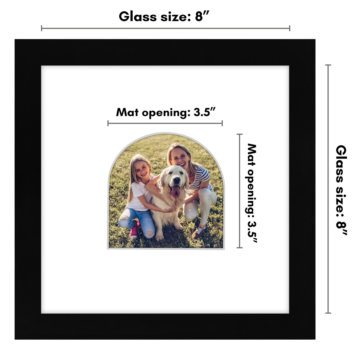 Americanflat Picture Frame with Arch-Shaped Mat - Ideal for Any Room, Living Rooms, Dorm Room