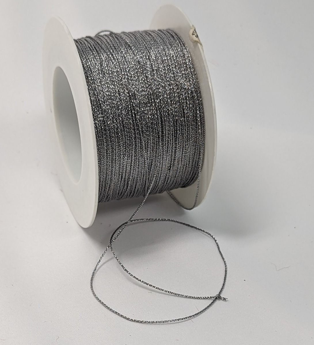 The Ribbon People Pewter Gray Metalized Fine Rope Cording Craft Ribbon 0.02&#x22; x 220 Yards