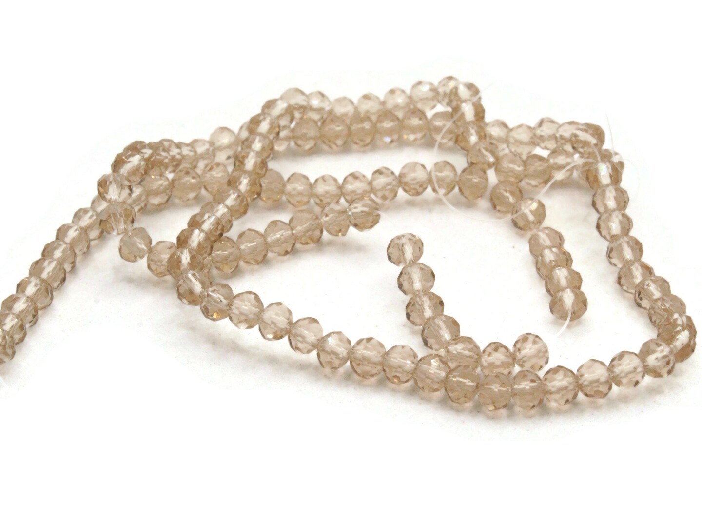 123 4mm Pink Faceted Rondelle Glass Beads