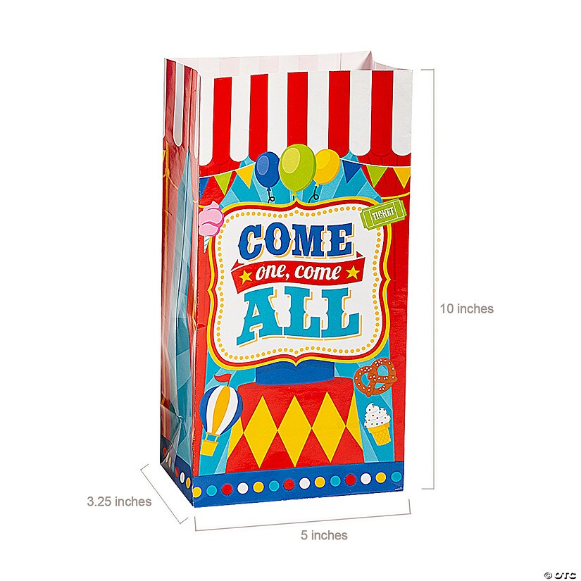 Carnival Treat Bags with Stickers Bulk 48 Pc