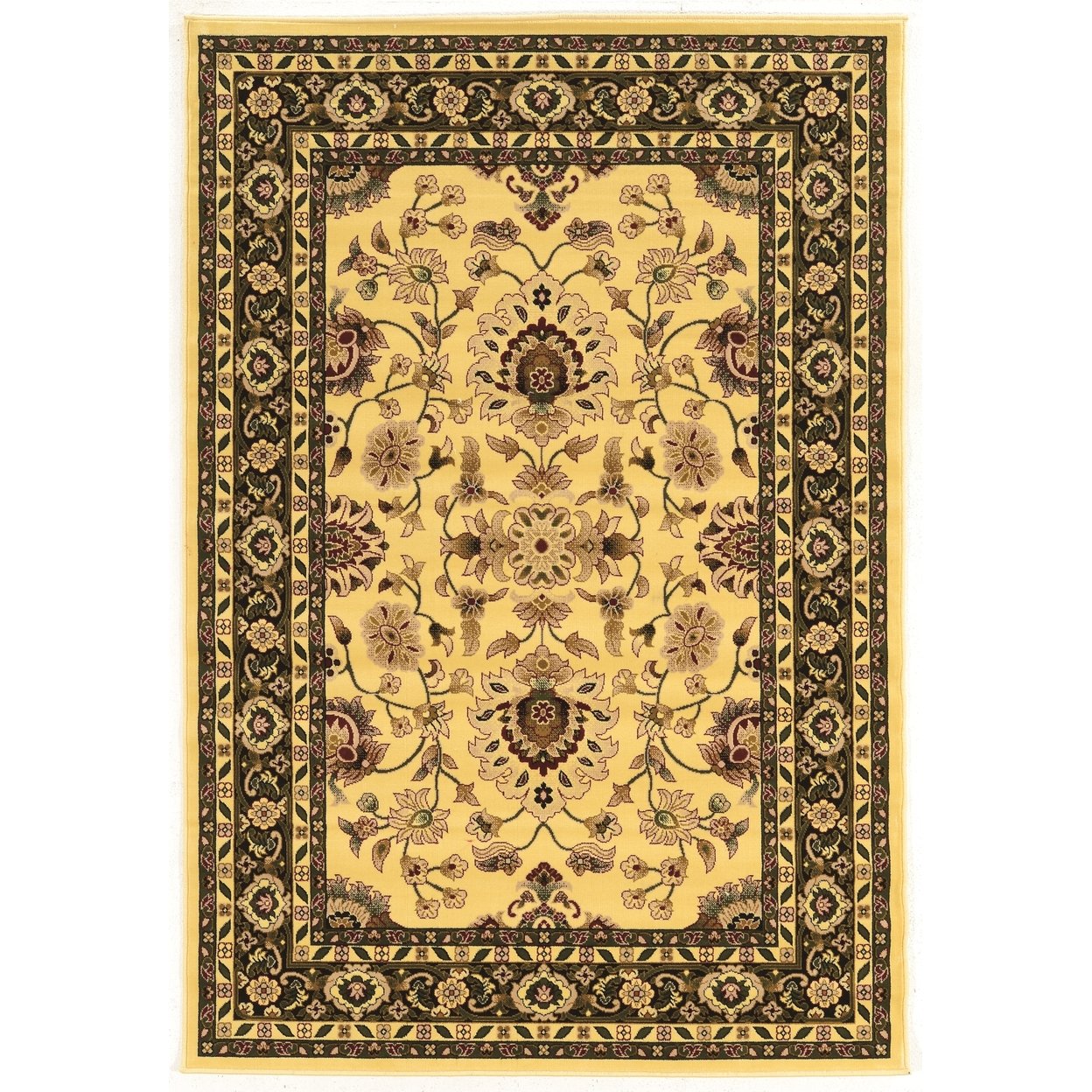 Treasures Isphahan Cream Area Rug 8X10 Power Loomed Traditional Design