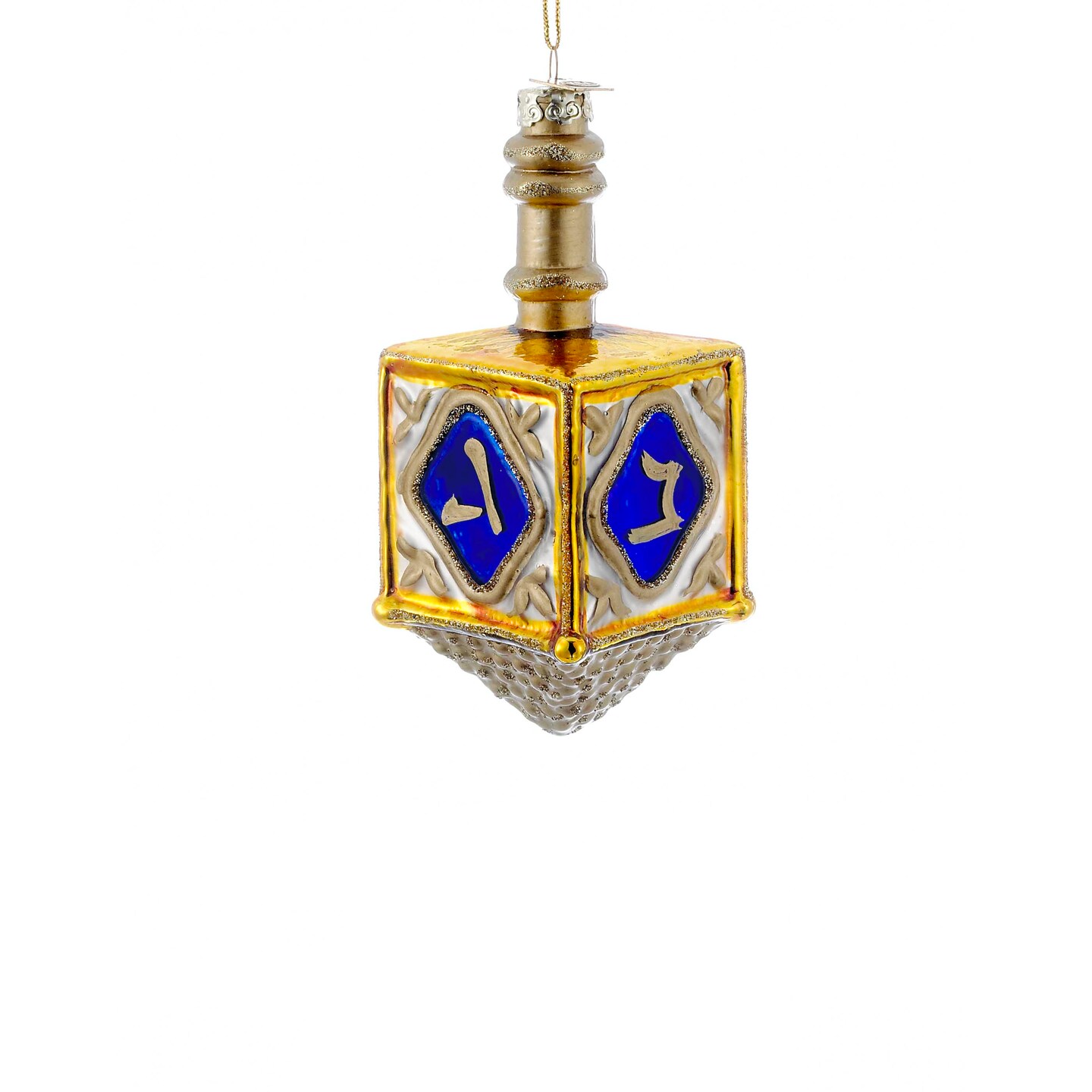 Jewish Dreidel Glass Ornament