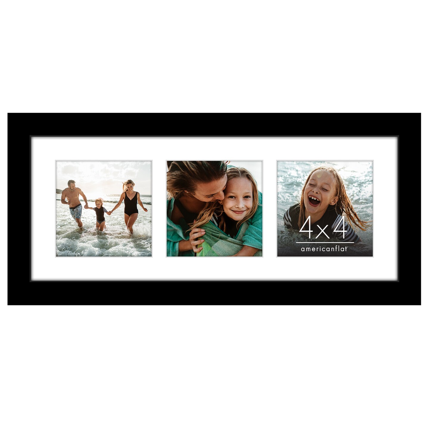 Americanflat 5.5x14 Collage Picture Frame - Fits Three 3x3 Photos or One 5.5x14 Photo