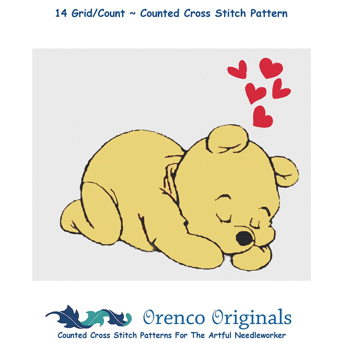 Sweet Dreams Winnie The Pooh Counted Cross Stitch Pattern
