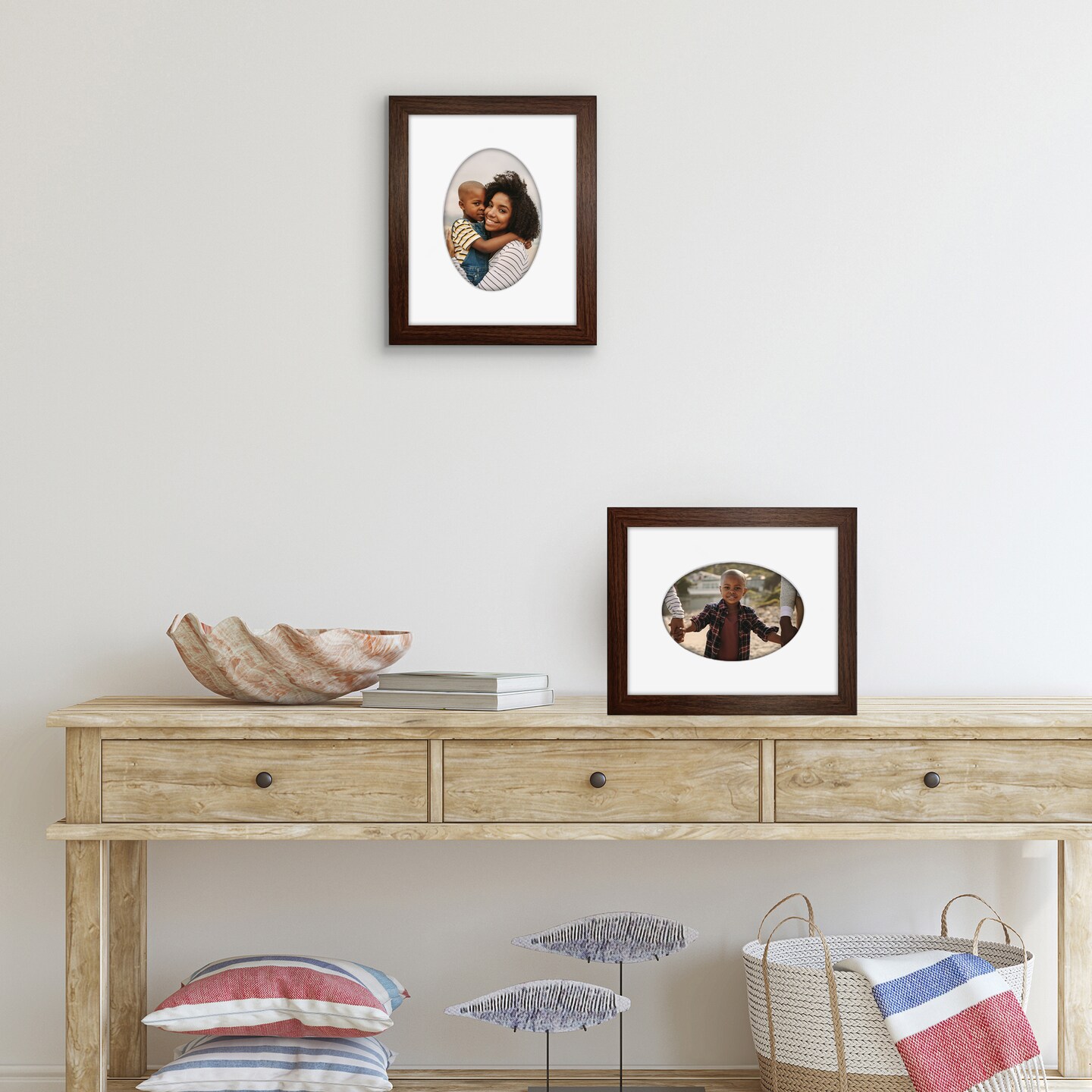 Americanflat Picture Frame with Oval-Shaped Mat - Ideal for Any Room, Living Rooms, Dorm Room