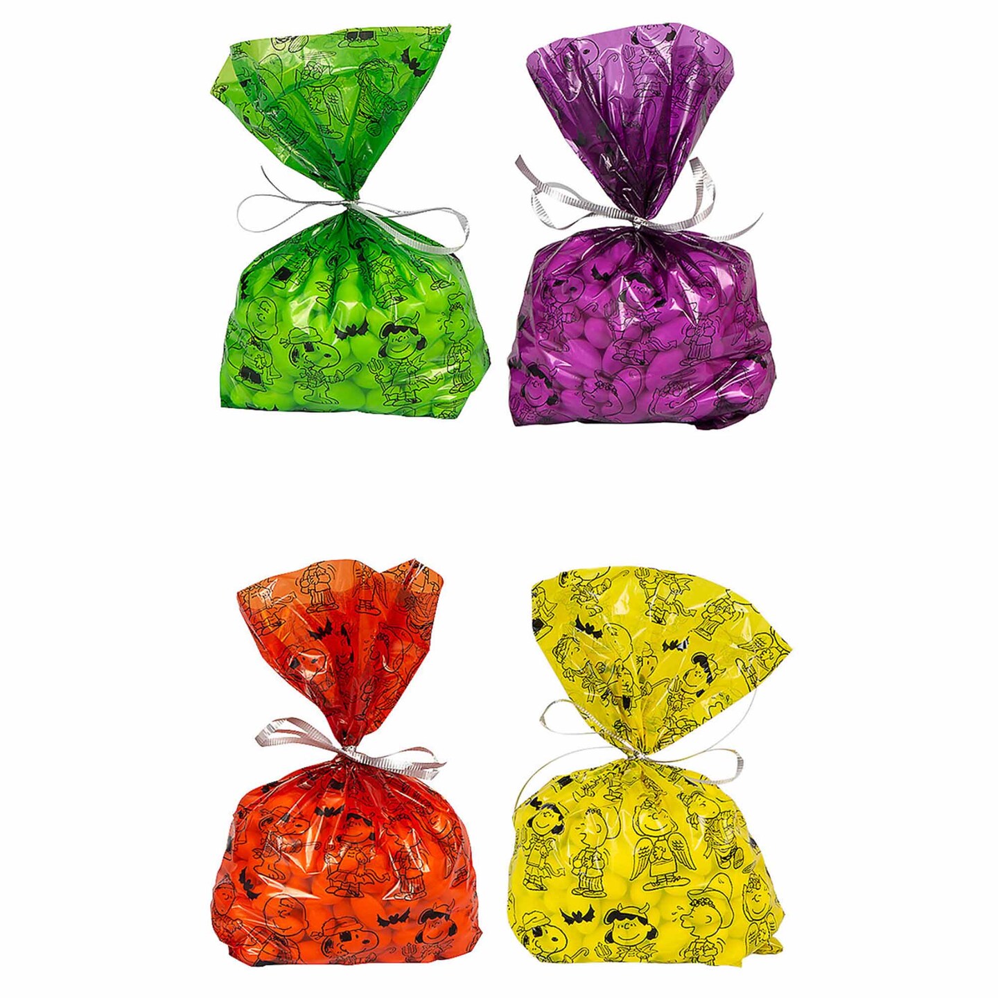 5&#x22; x 2 1/2&#x22; x 11 1/2&#x22; Small Peanuts&#xAE; Halloween Cellophane Treat Bags - 12 Pc.