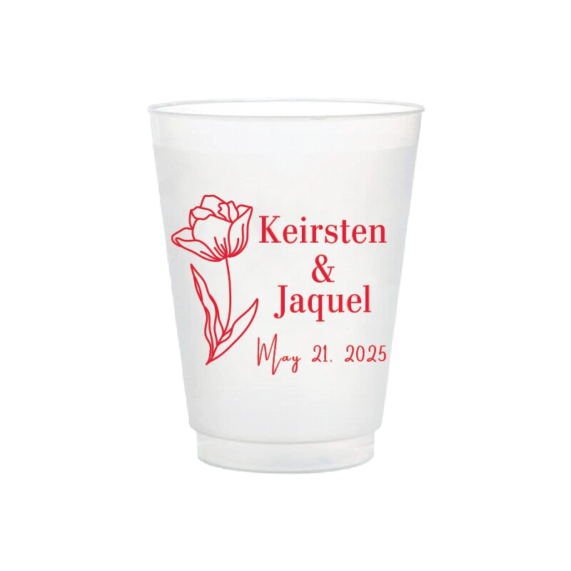 Personalized "Simple Flower" 16oz Frosted Flex Cups for Wedding,  Anniversary, Engagement Party Favors | MakerPlace by Michaels