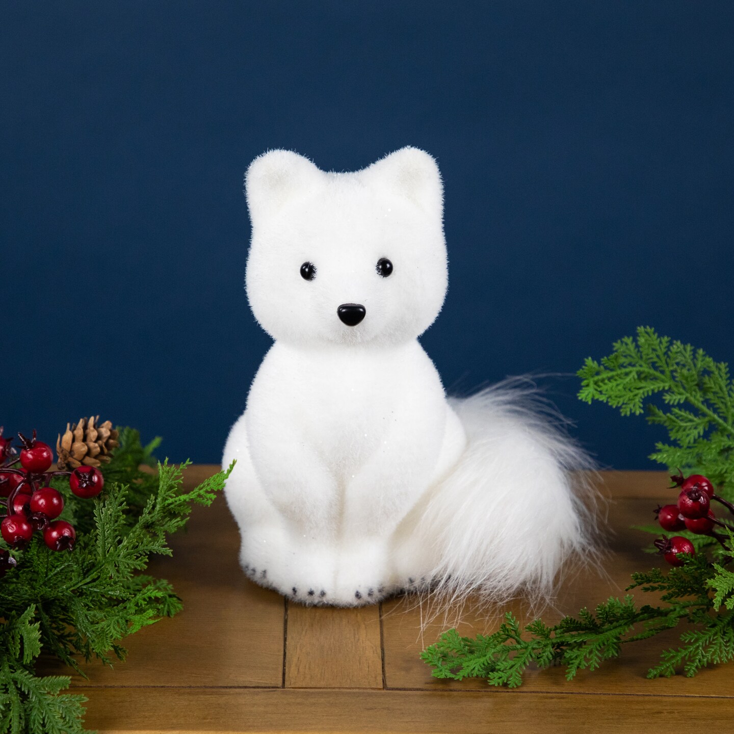 Northlight Sitting Artic Fox Pup Christmas Figurine - 7.5&#x22;