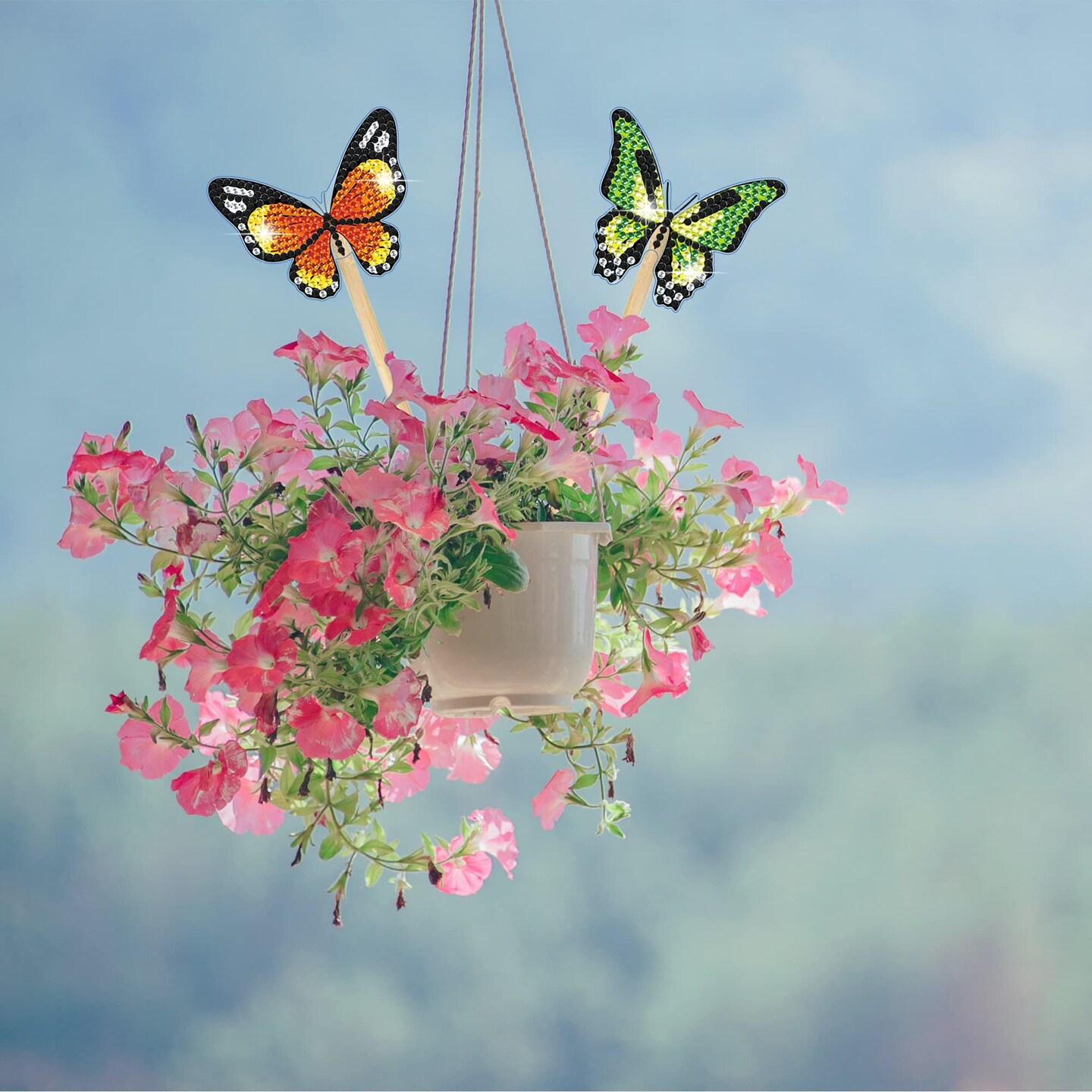 8 Pieces Butterfly Diamond Painting Kits, Diamond Art Kits for Garden Decor, Butterfly Stakes Diamond Art Kits for Adults, Crafts for Adults