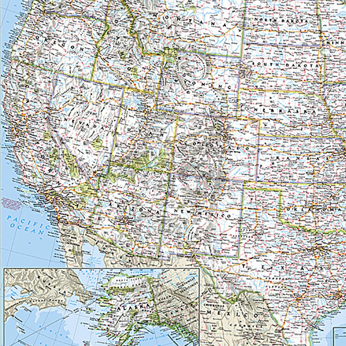 United States Classic Map, Poster Size and Laminated, 36&#x22; x 24&#x22;