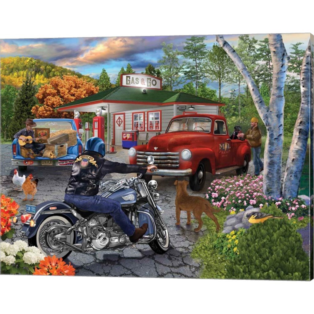American Roadside by Bigelow Illustrations 20" x 16" Canvas Wall Art