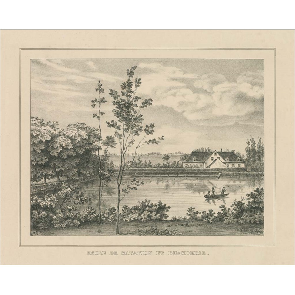 French Park Etching I by Wild Apple Portfolio 20" x 16" Canvas Wall Art