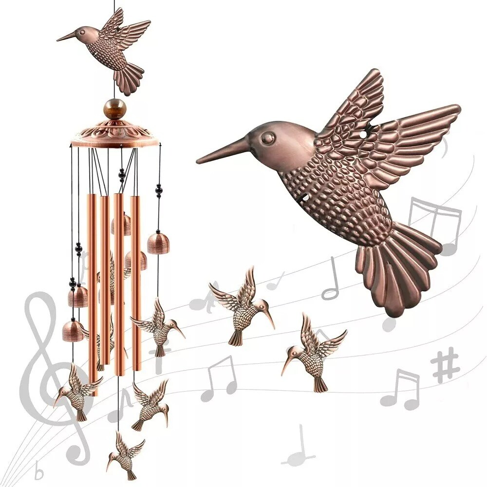 33&#x22;Large Bird Animal Metal Wind Chimes Outdoor Garden Bells Home Yard Decor Gift