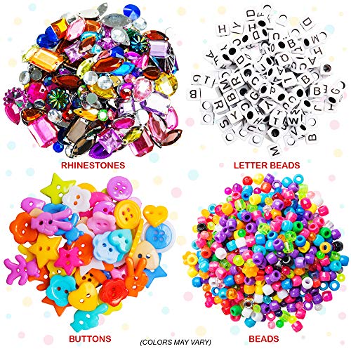 1000+ Piece Set Mega Kids Crafts and Art Supplies Jar Kit  - Instructional Booklet Included - Glitter Glue, Construction Paper, Colored Popsicle Sticks, Googly Eyes, Pipe Cleaners