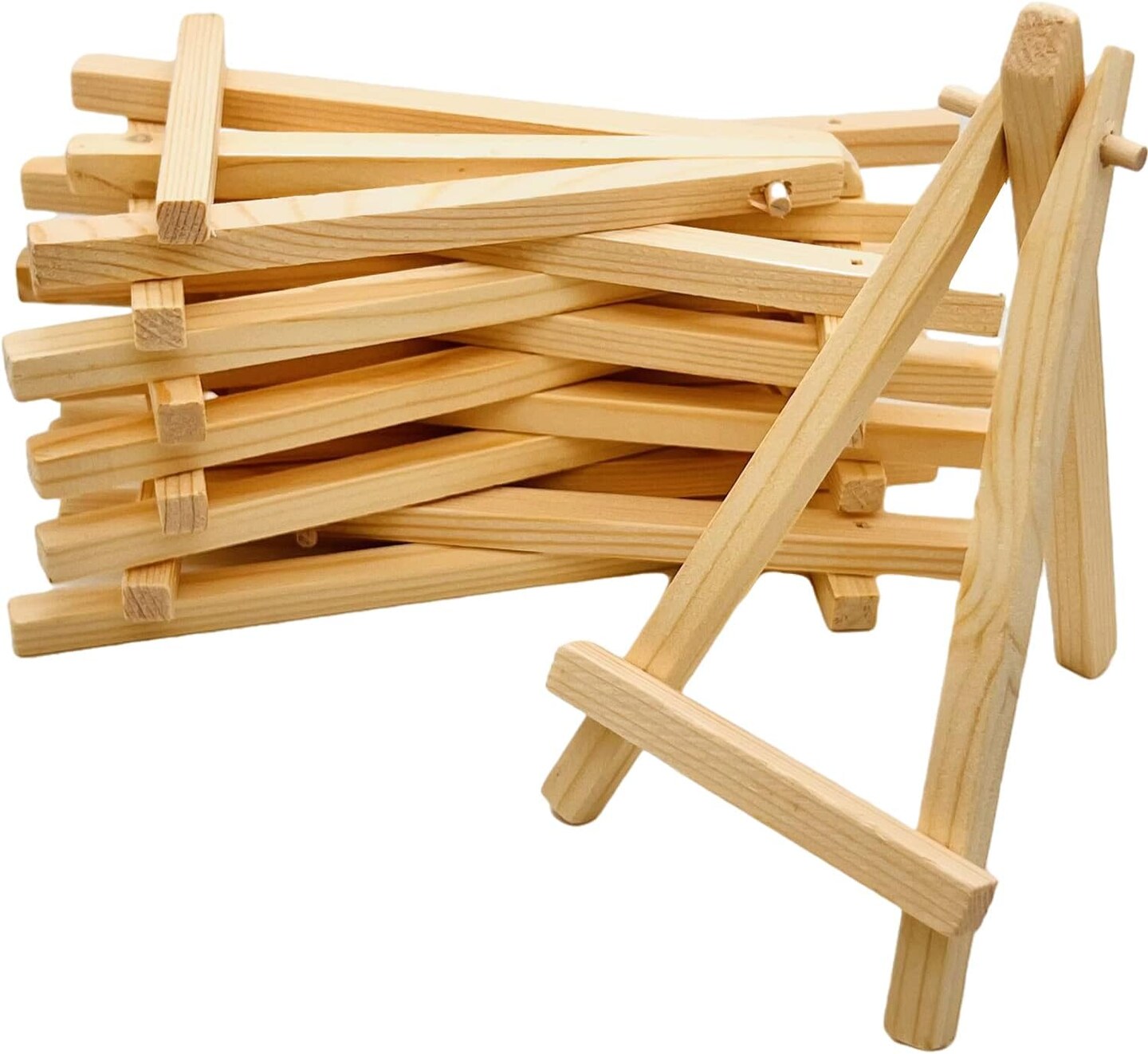 5.9&#x22; Mini Wood Display Easel, 10 Pcs Tabletop Easels for Displaying Photos and Pictures