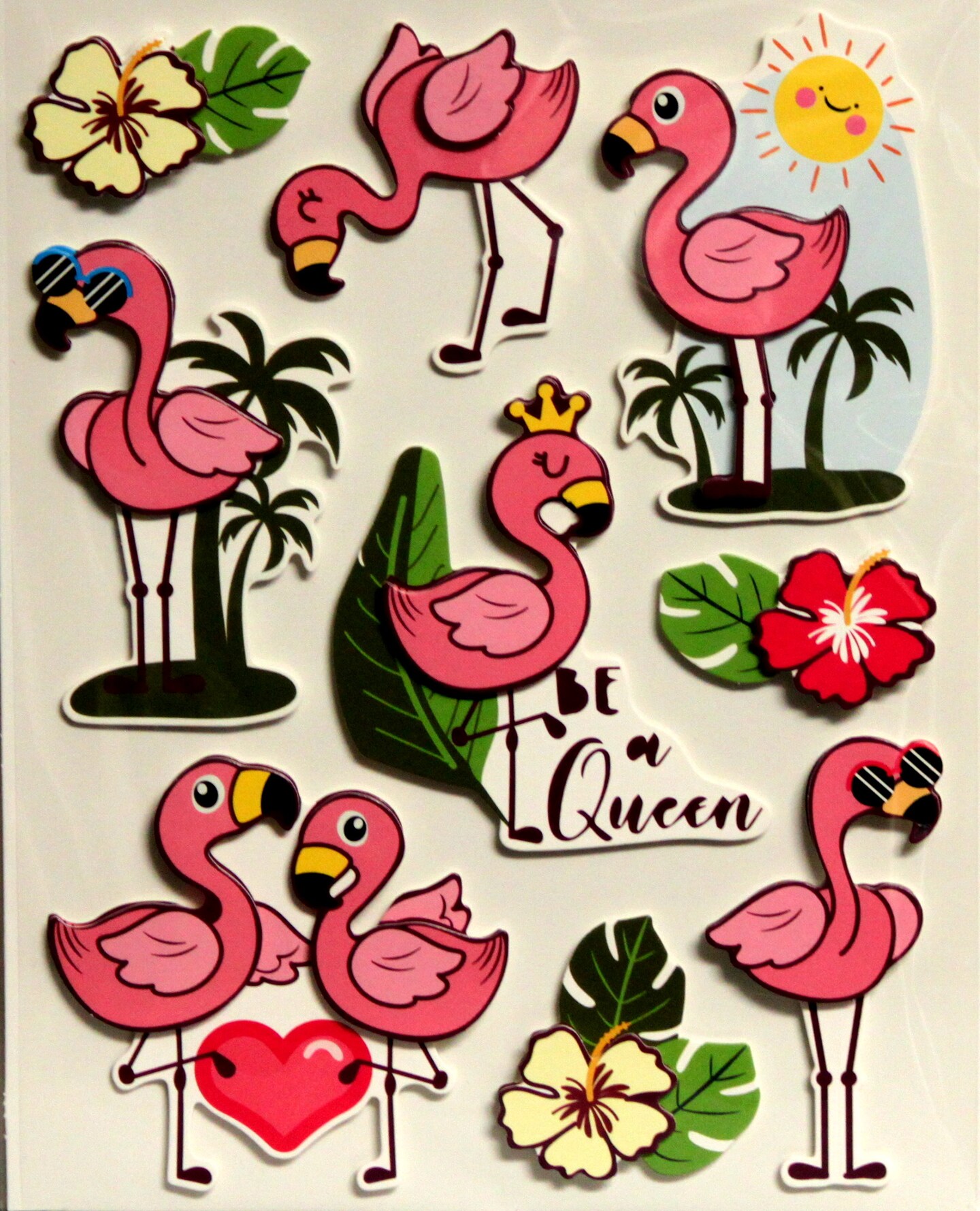 Designer Flamingo Dimensional Stickers