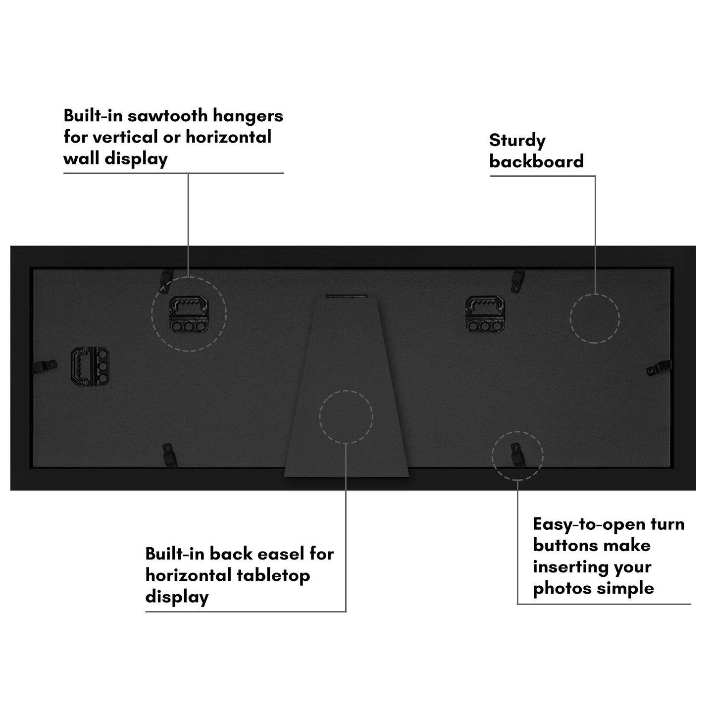Americanflat 6x20 Collage Picture Frame - Fits Three 4x6 Photos or One 6x20 Picture