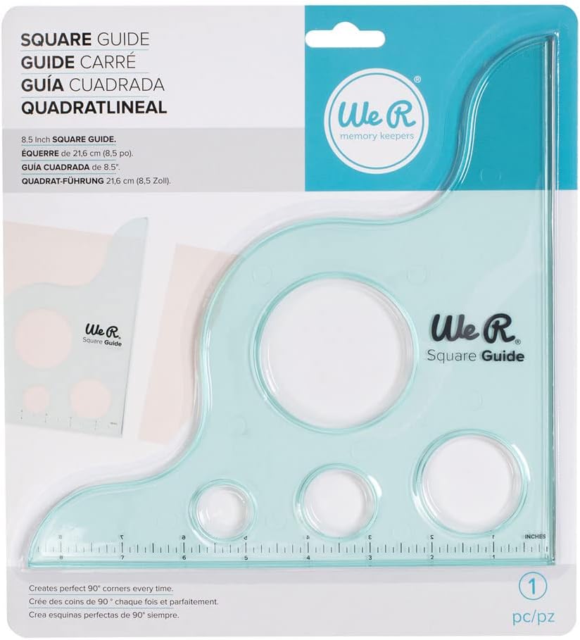 We R Memory Keepers 660073 Ruler Square Guide, Green by American Crafts