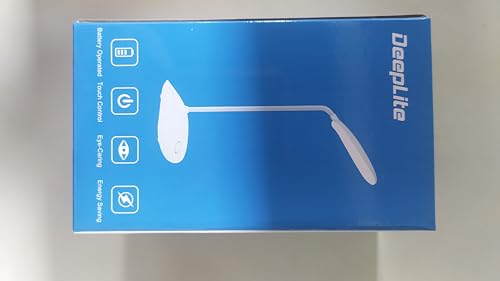 LED Desk Lamp with Flexible Gooseneck 3 Level Brightness, Battery Operated Table Lamp 5W Touch Control,Compact Portable lamp for Dorm Study Office Bedroom,Eye-Caring and Energy Saving