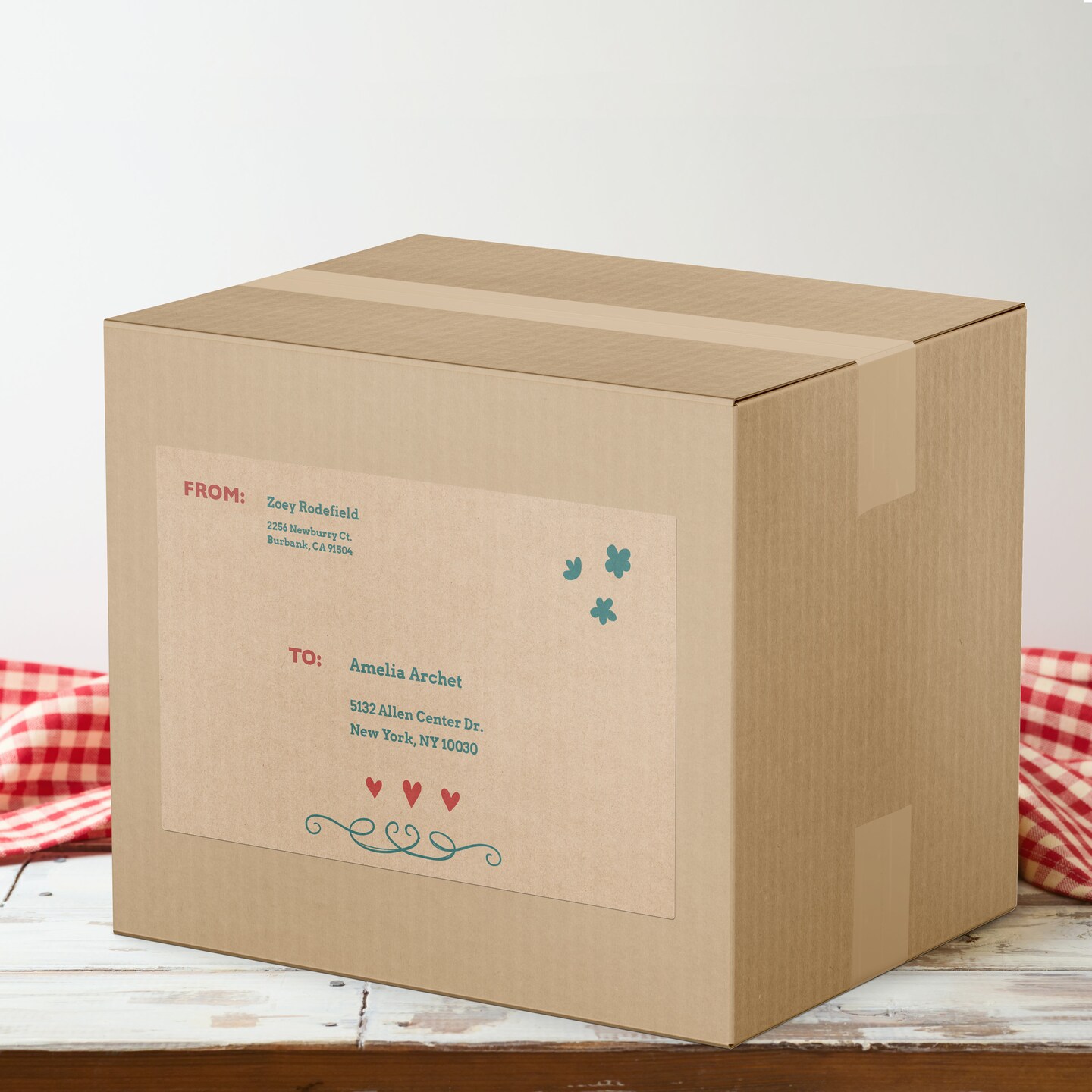 Avery Kraft Brown Rectangle Labels with Sure Feed, 10" x 7.5"