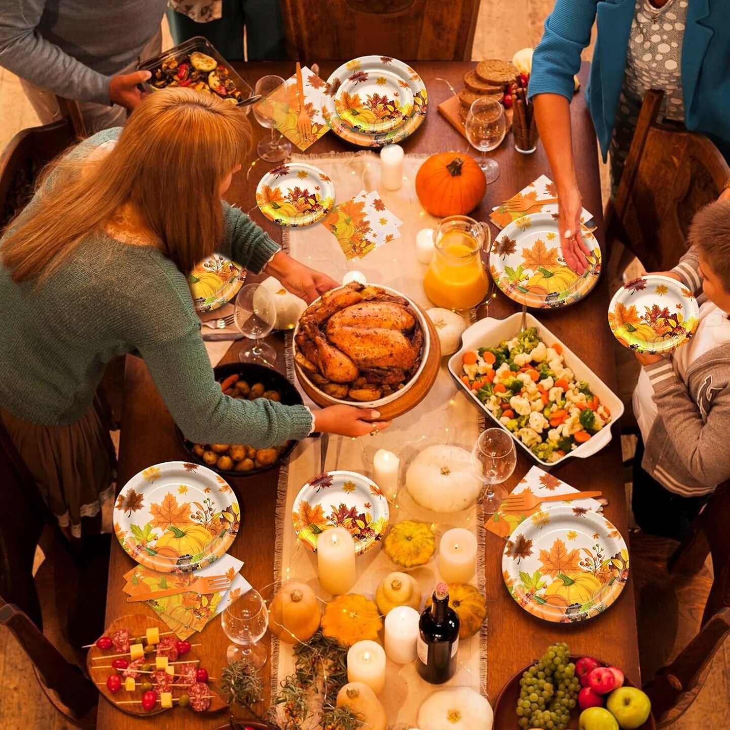 96 Pieces Thanksgiving Tableware Set (Fall)