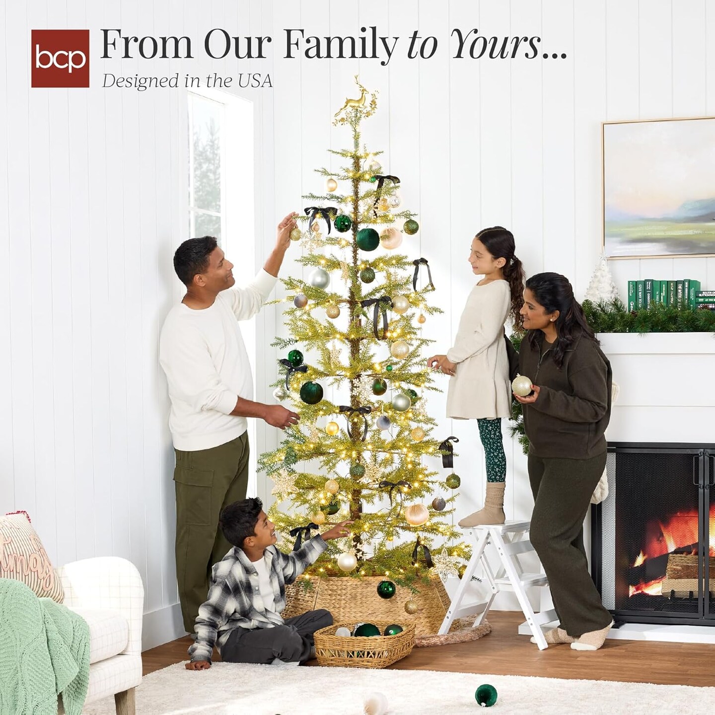 Pre-Lit Sparse Christmas Tree with White & Multicolor LED Lights (4.5FT)