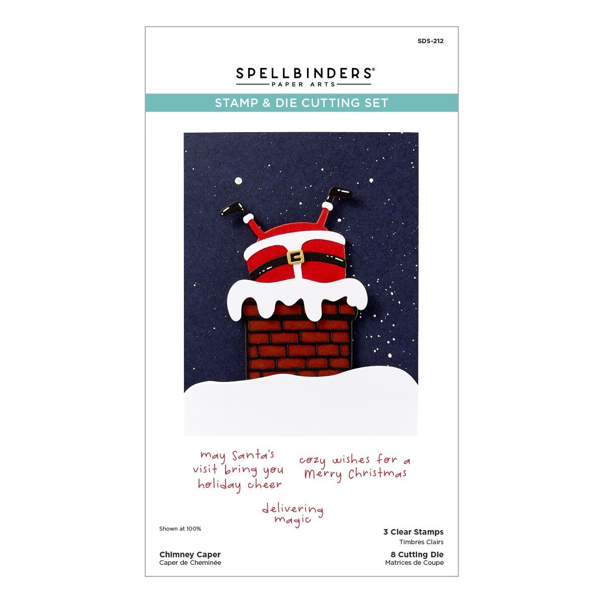 Spellbinders Merry Mischief Clear Stamp & Die Set-Chimney Caper