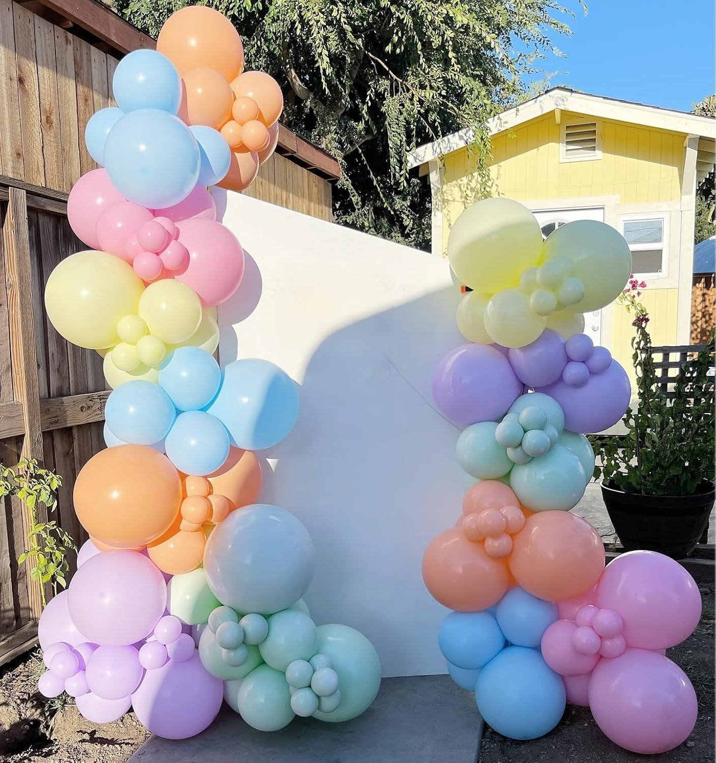 Yellow Orange Teal Confetti Latex Balloons(Pastal)