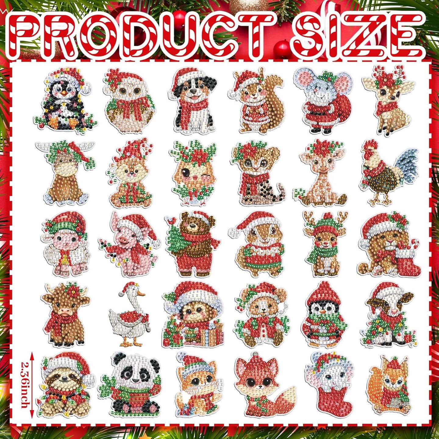 30 Pcs Christmas Diamond Painting Magnets Kits(Christmas)