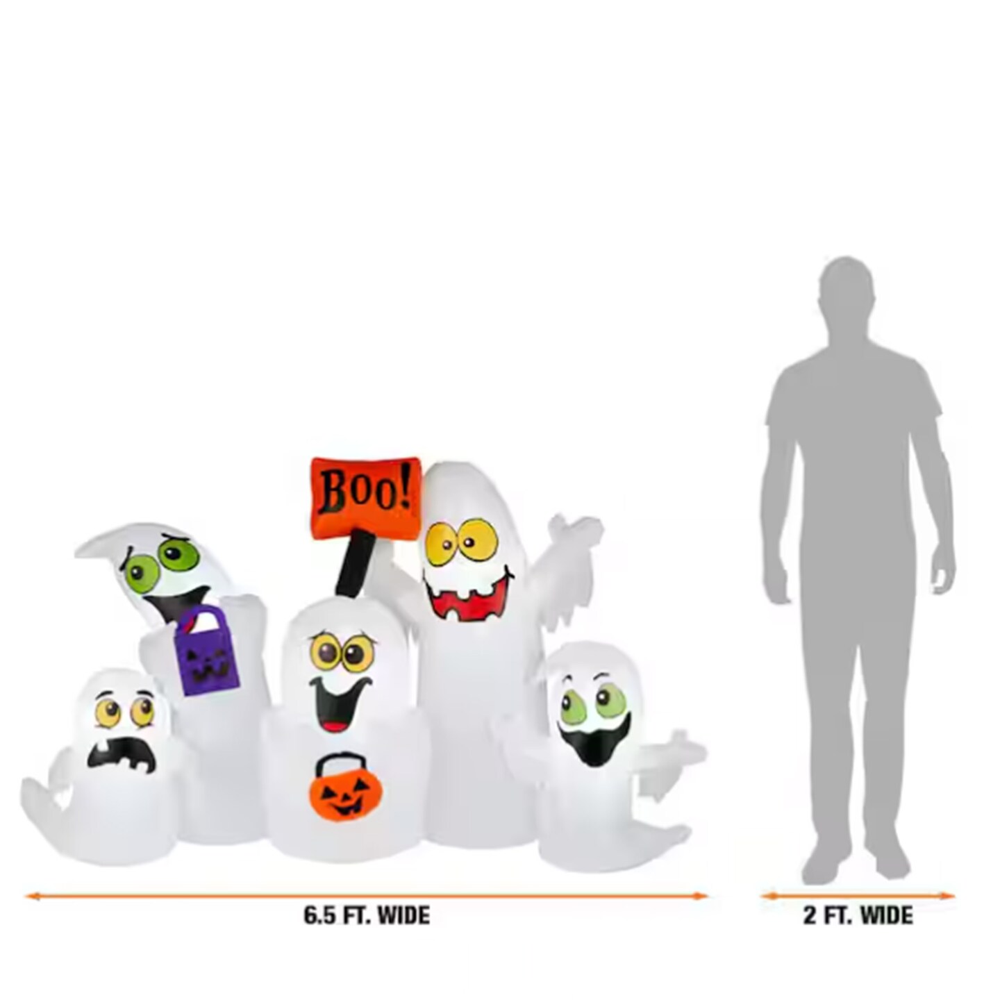 LED Airblown Ghost Scene Halloween Decoration Indoor Outdoor Inflatable 6.5 Feet