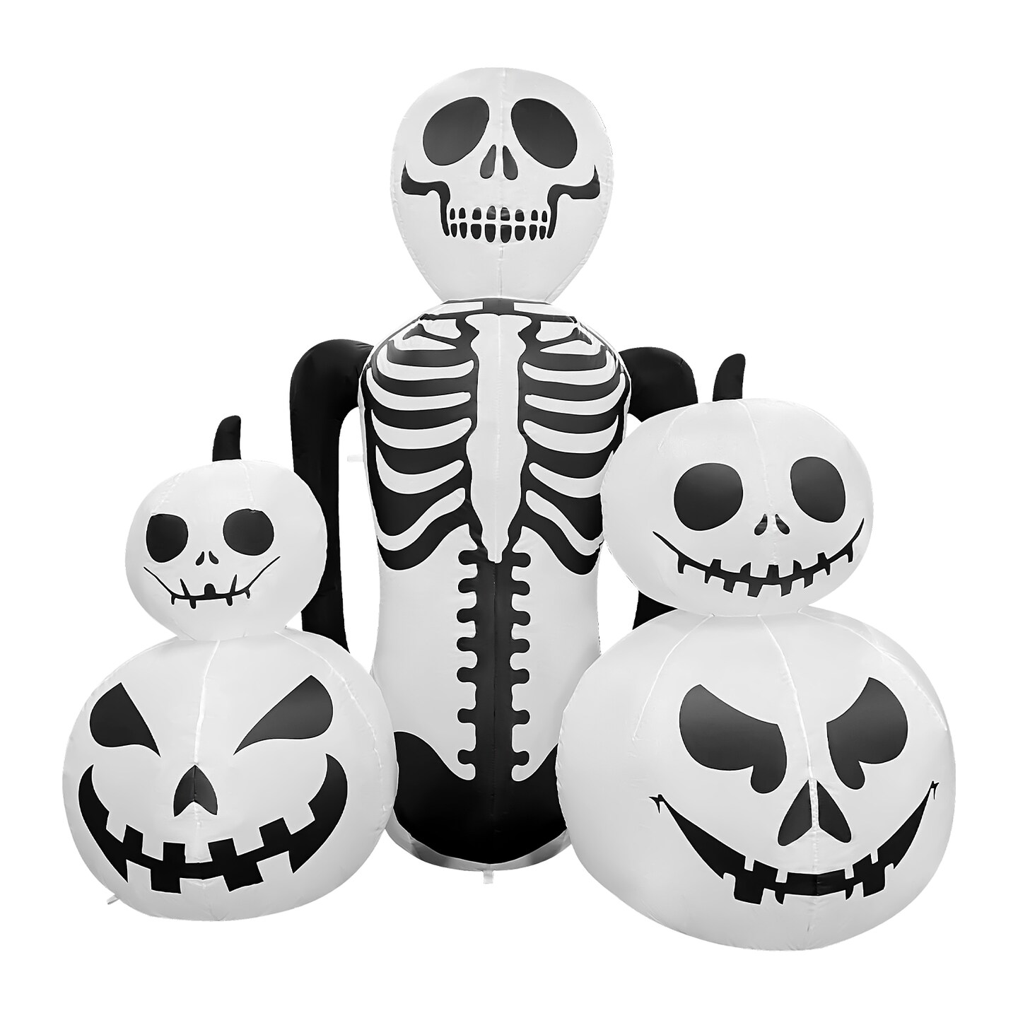 GOOSH 6FT Inflatable Skeleton with Pumpkins – Light-Up Halloween Yard Decoration