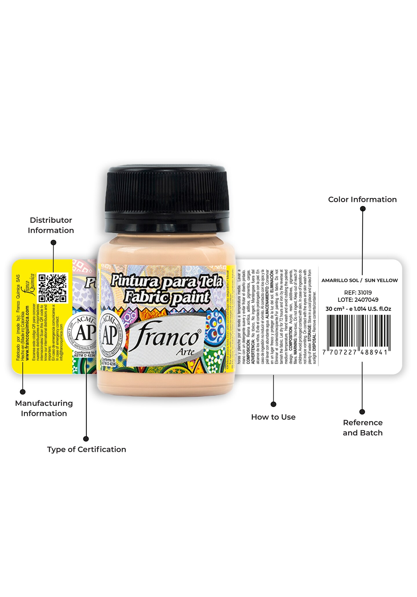 31004 Fabric Paint 1 U.S fl oz / Sand