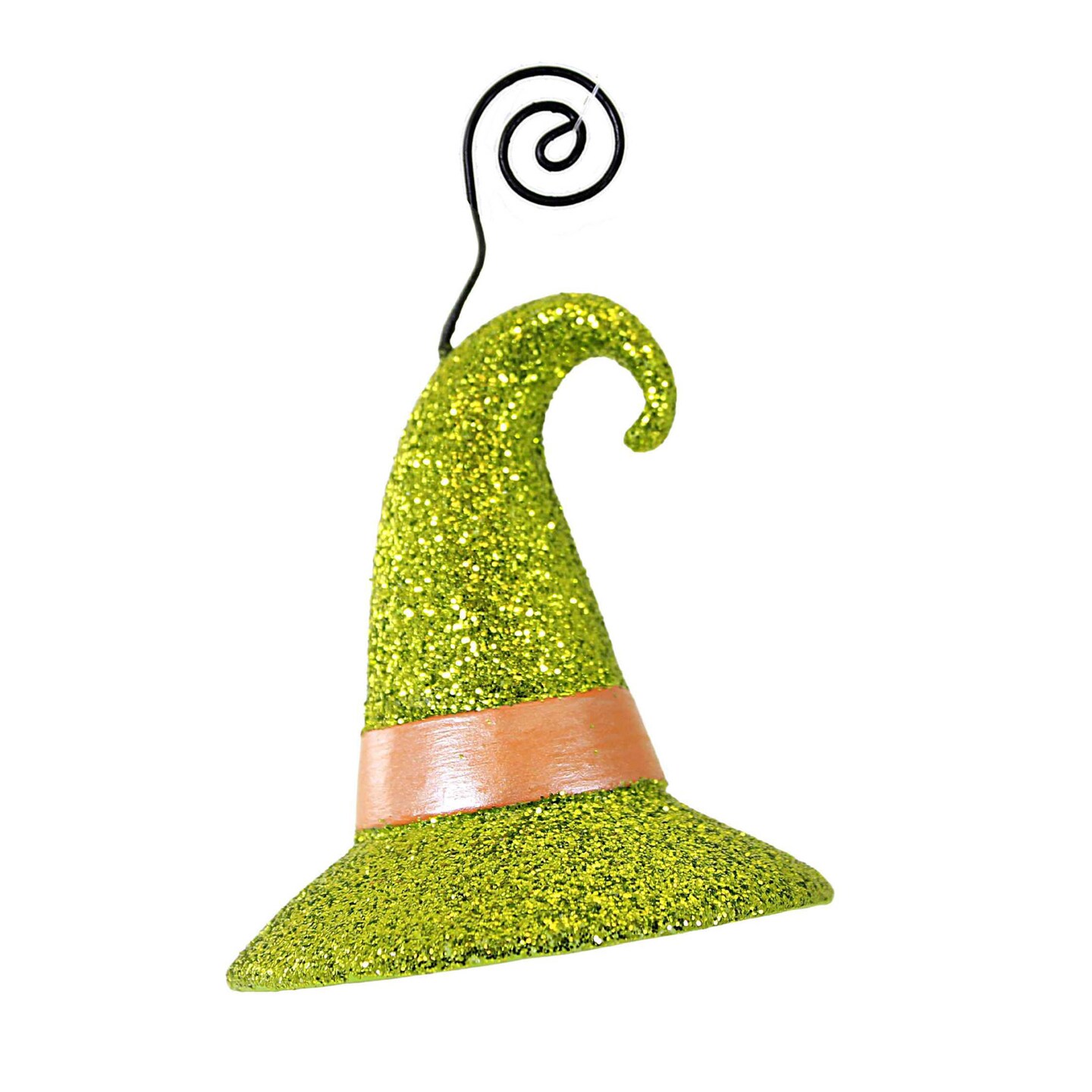 Bethany Lowe 4.5 Inch Witch Hat Green Glitter Halloween Tree Ornament , Halloween Decor Halloween Place Card Holder
