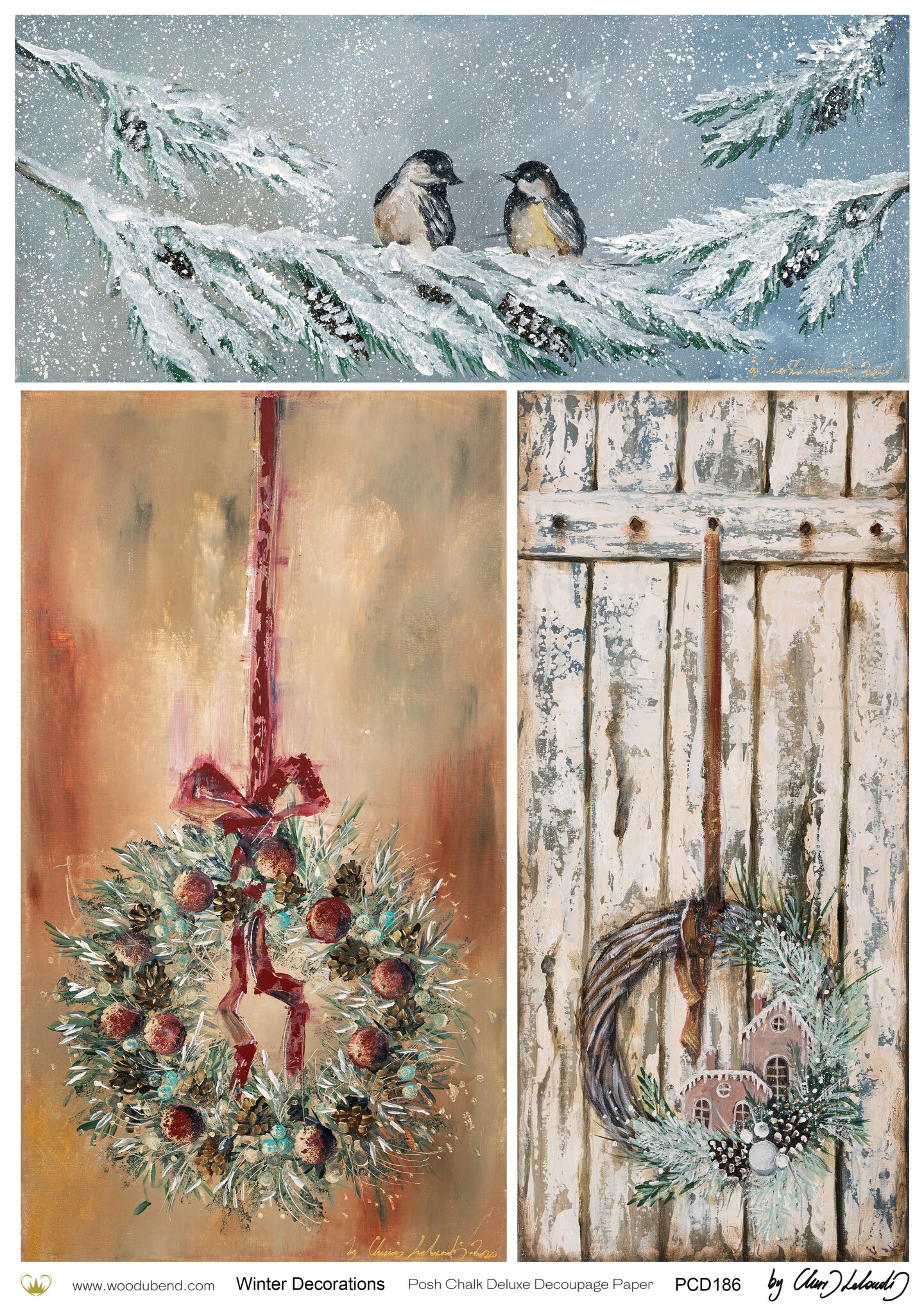 Posh Chalk Rice Paper - Winter Decorations