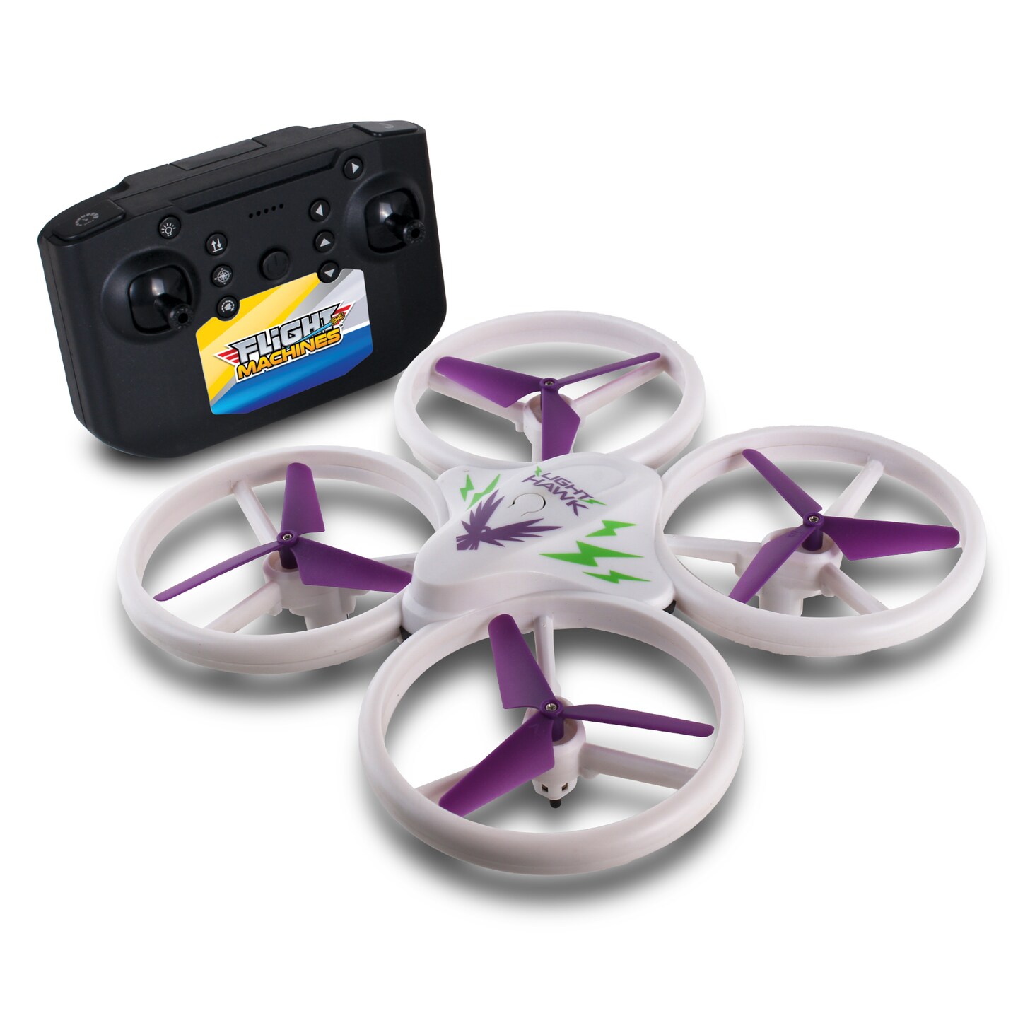 NKOK Fight Machines: 2.4GHz LightHawk Quadcopter - RC Drone, Features Altitude Hold Stunts, Obstacle Avoidance, LED Light Show Effects, Kids Ages 8+