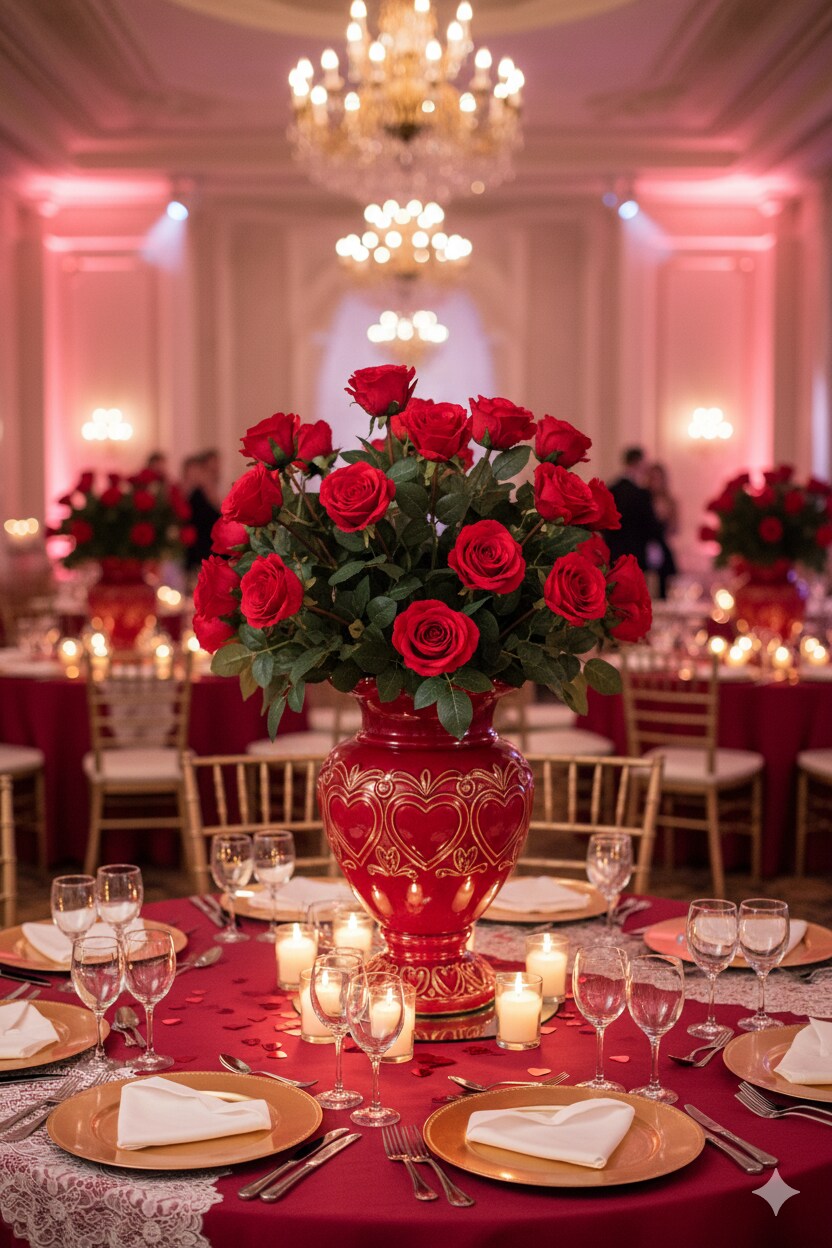 2PC 27” Real Touch Red Rose – 4” Bloom, Lifelike Artificial Flower for Wedding & Decor