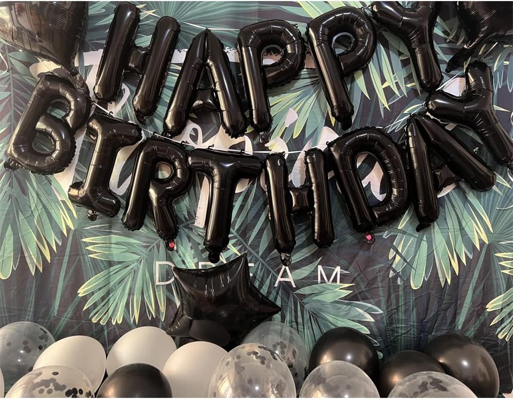 29th Birthday Decorations - Black 29 Balloons (Black)