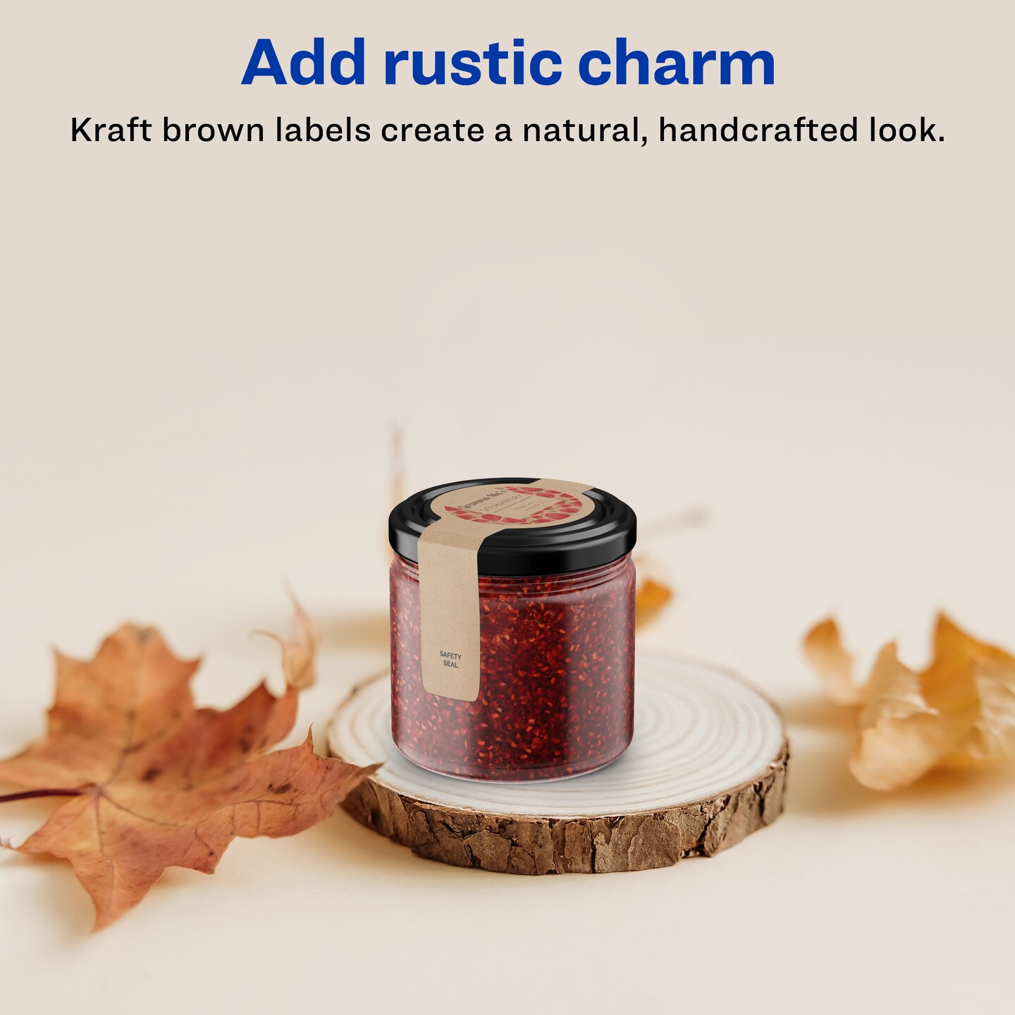 Avery Kraft Brown Wraparound Labels with Sure Feed, 1.5" x 7.75"