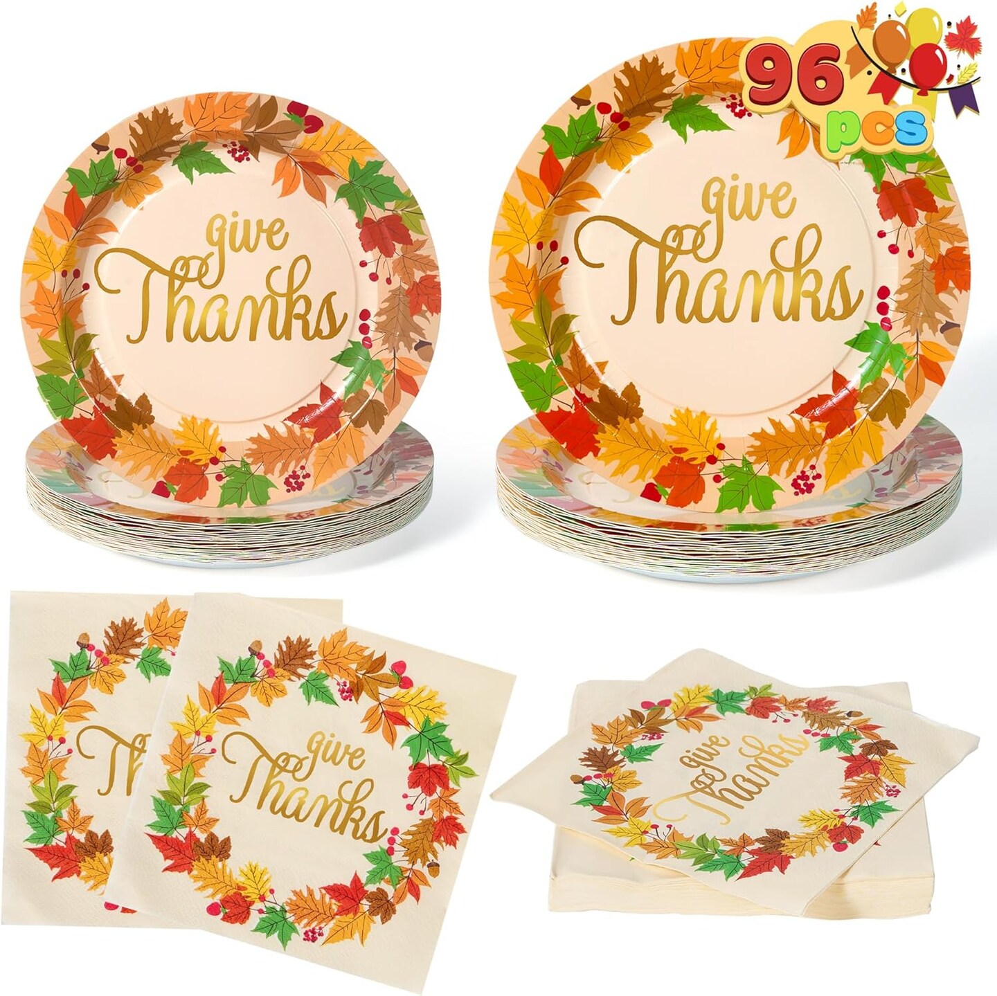 100Pcs Thanksgiving Paper Plates(Orange)10.55 x 10.04 x 2.52 inches
