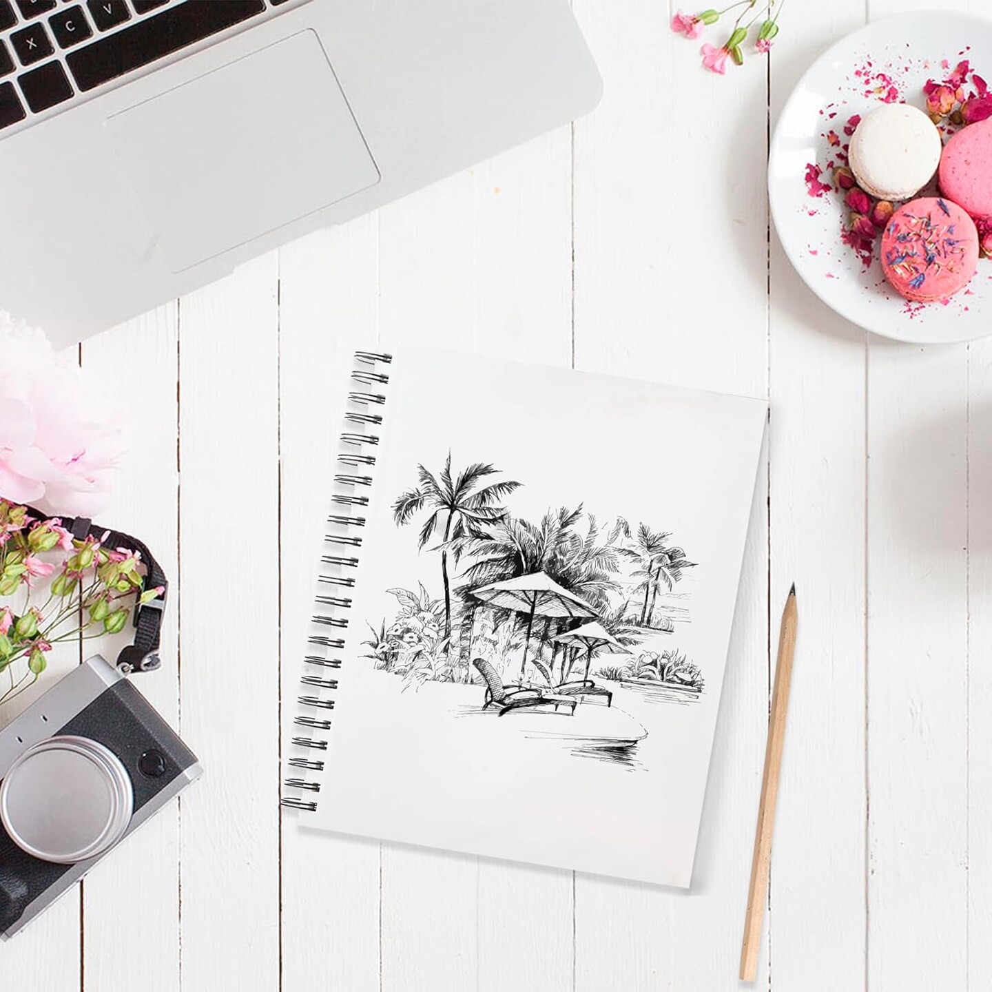 Sketchbook Hardcover – 200GSM Very Thick Paper – Spiral Sketch Book for Drawing and Mixed Media – Sketch Pad, Art Book - 5.8 x 8.5, 40 Sheets / 80 Pages